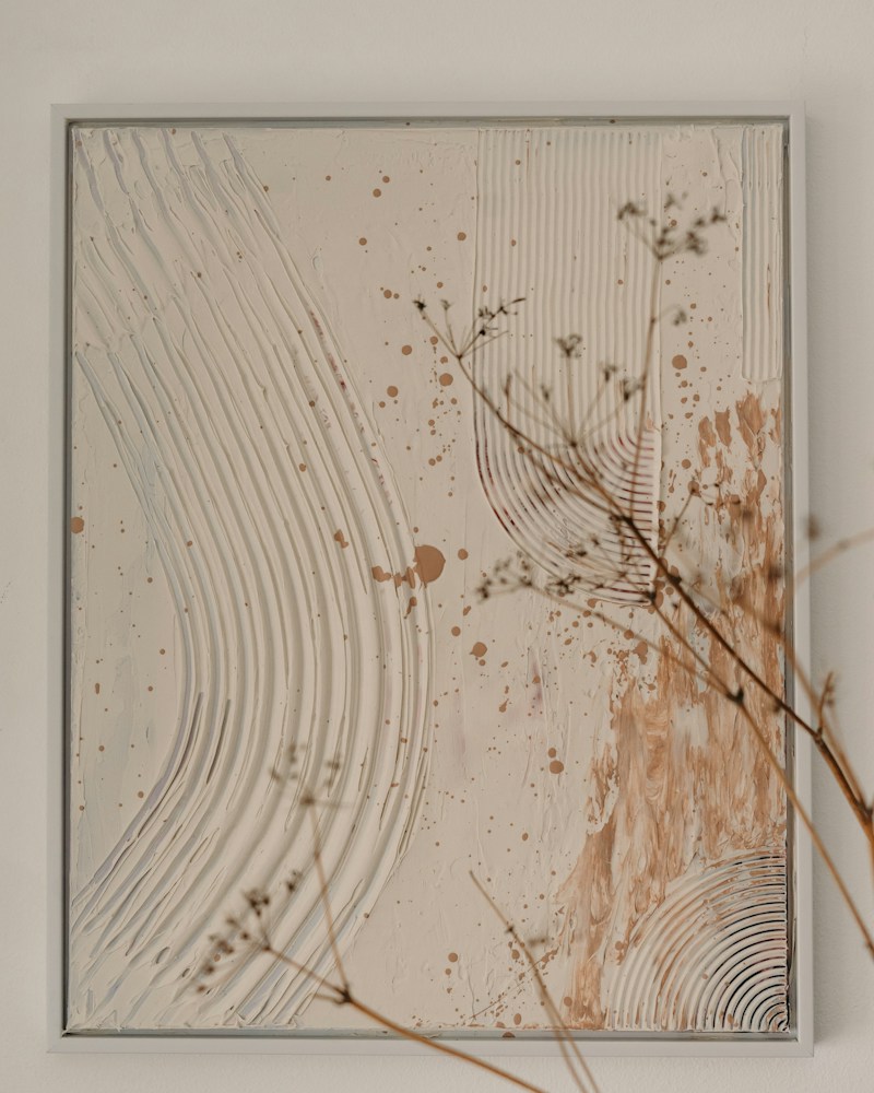 Close-up detail of a canvas painting surface